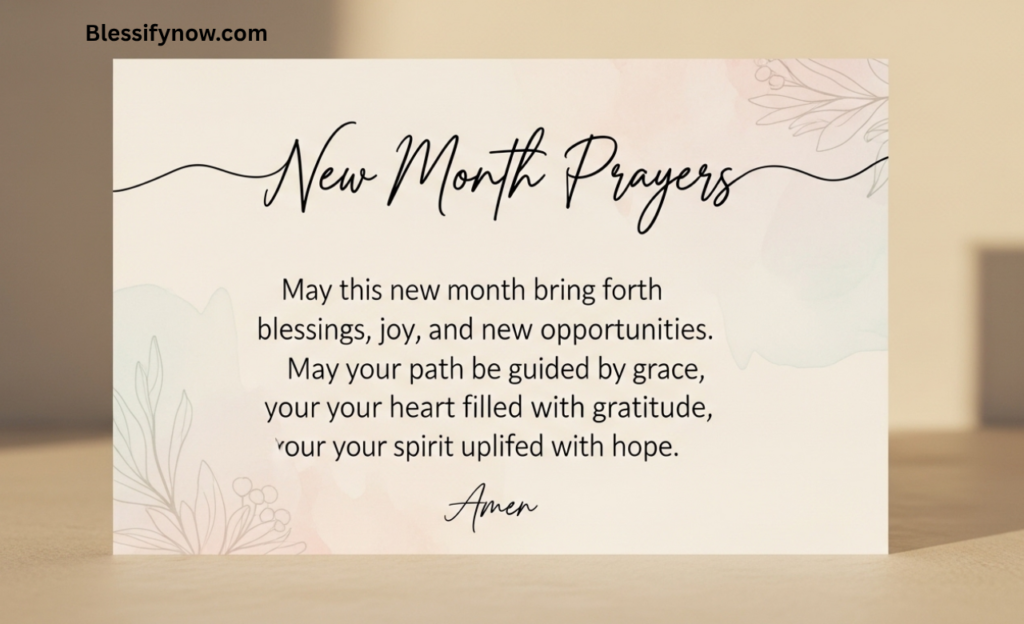 inspirational new month prayers