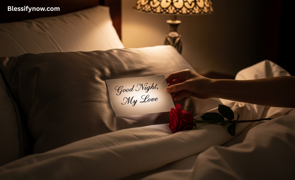romantic good night message for him