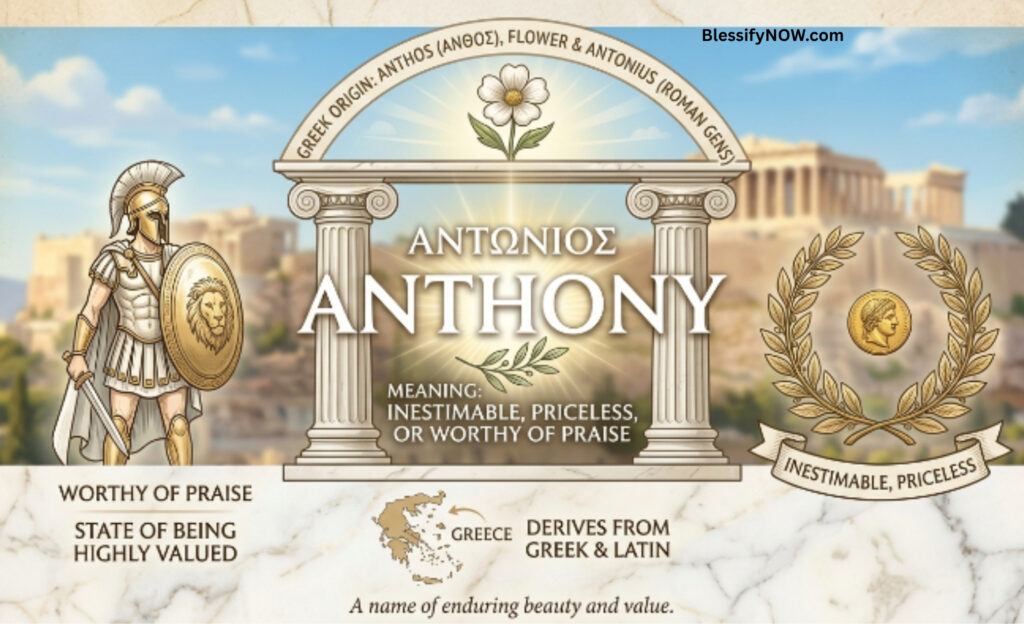 Anthony name meaning in Greek