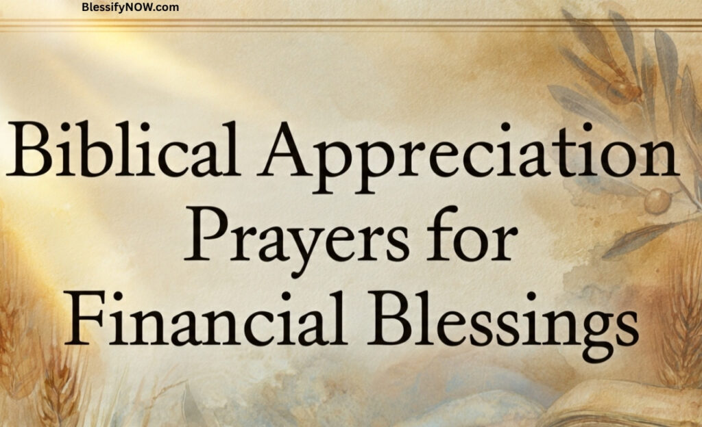 Biblical Appreciation Prayers for Financial Blessings