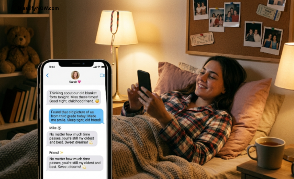 Good Night Messages for Childhood Friends (Nostalgic & Emotional Messages)