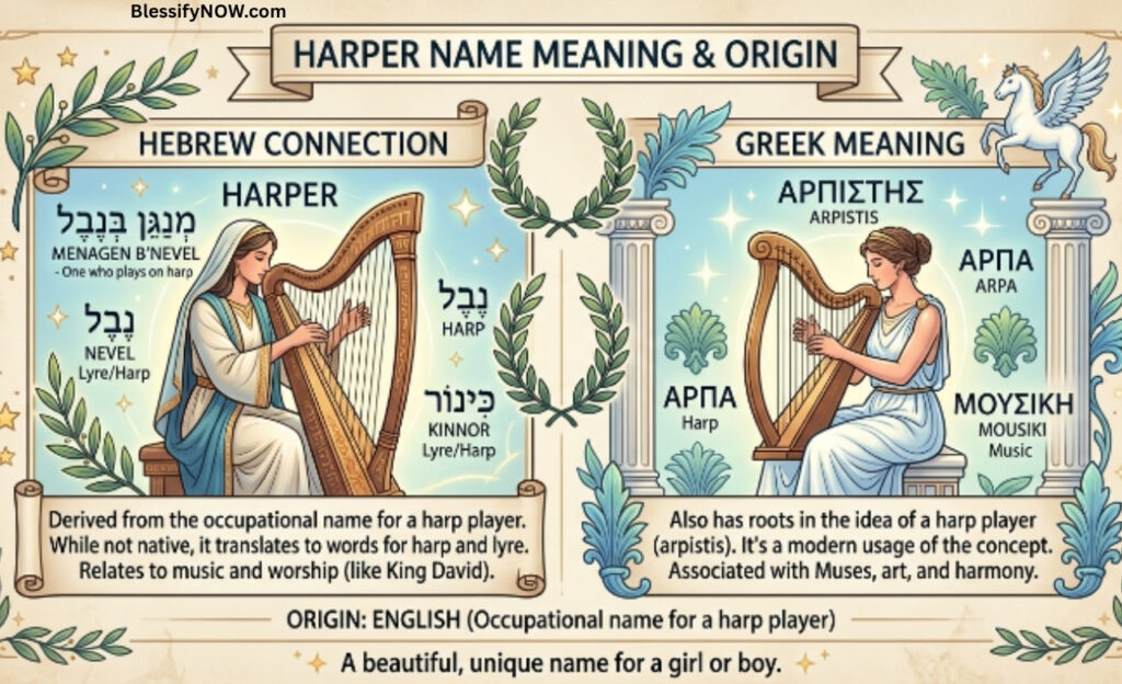 Harper Name Meaning in Hebrew and Greek