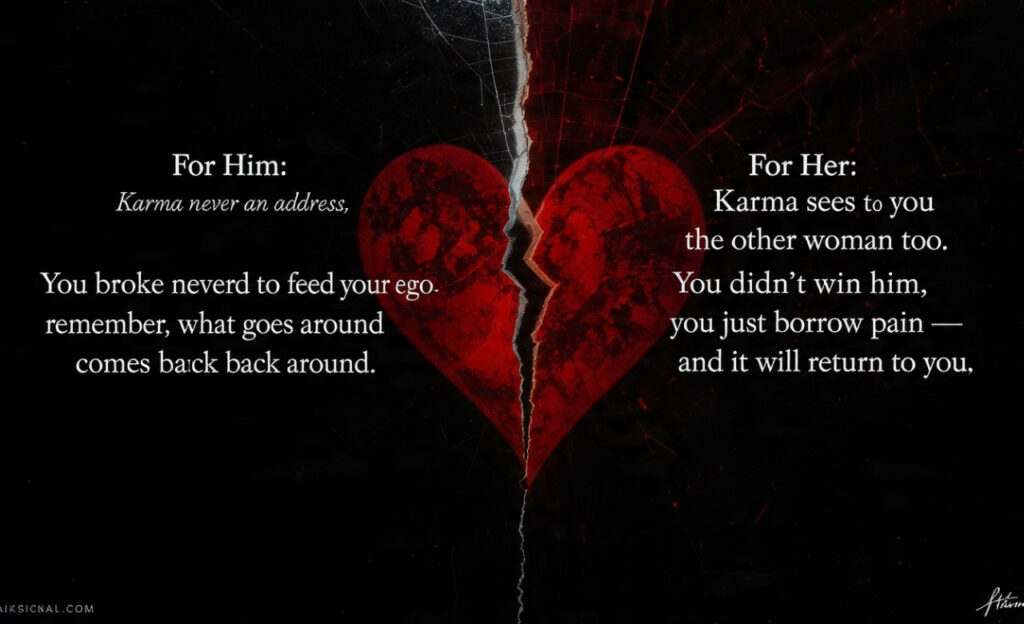 karma cheating quotes for him and her