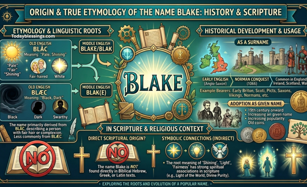 Origin and True Etymology of the Name Blake in History and Scripture